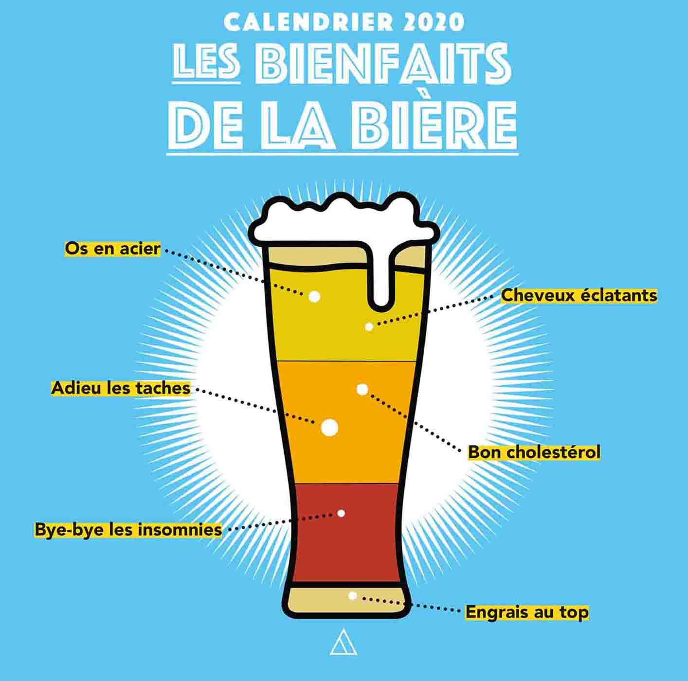 Calendrier mural - Bienfaits de la bière + stickers book