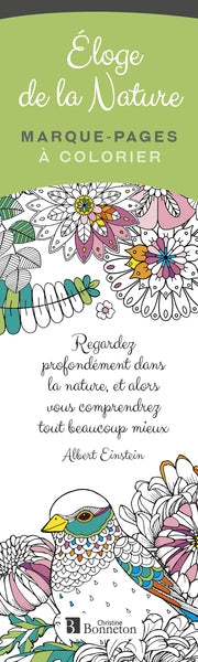 Eloge de la nature : marque-pages à colorier book