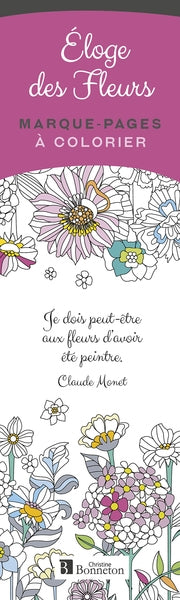 Eloge des fleurs : marque-pages à colorier book