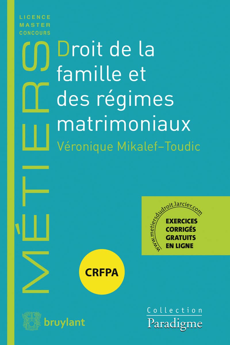 Droit de la famille et des régimes matrimoniaux book