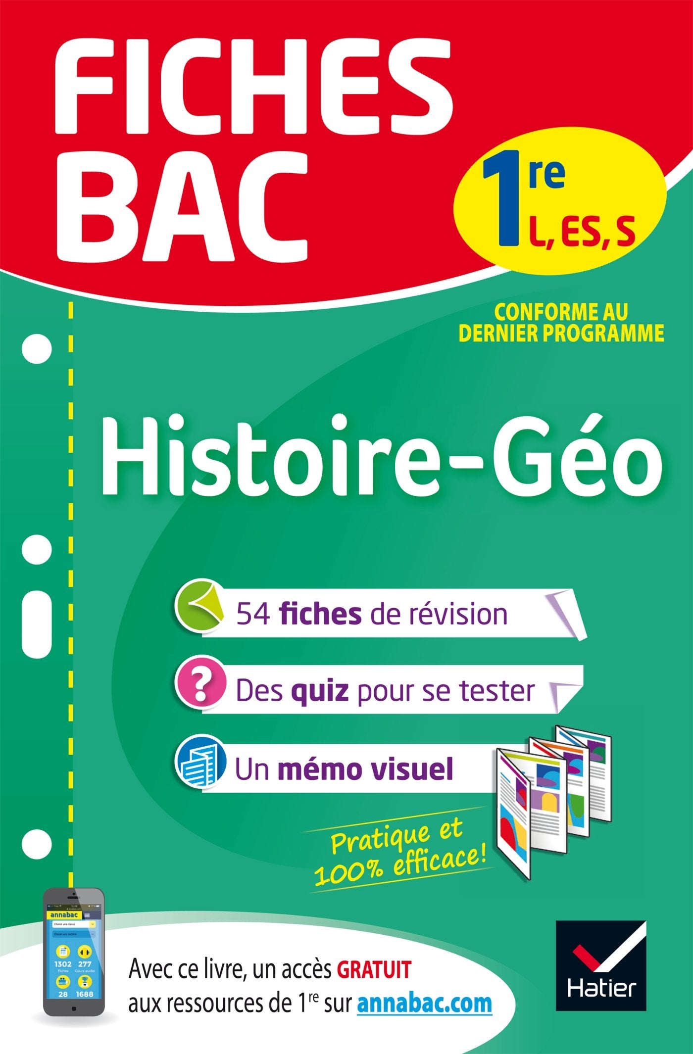 Fiches bac Histoire-Géographie 1re L, ES, S: fiches de révision Première séries générales Professional & Reference Books