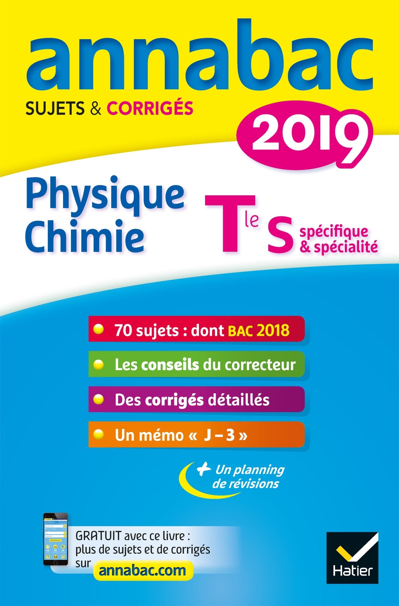 Annales Annabac 2019 Physique-chimie Tle S: sujets et corrigés du bac Terminale S Professional & Reference Books