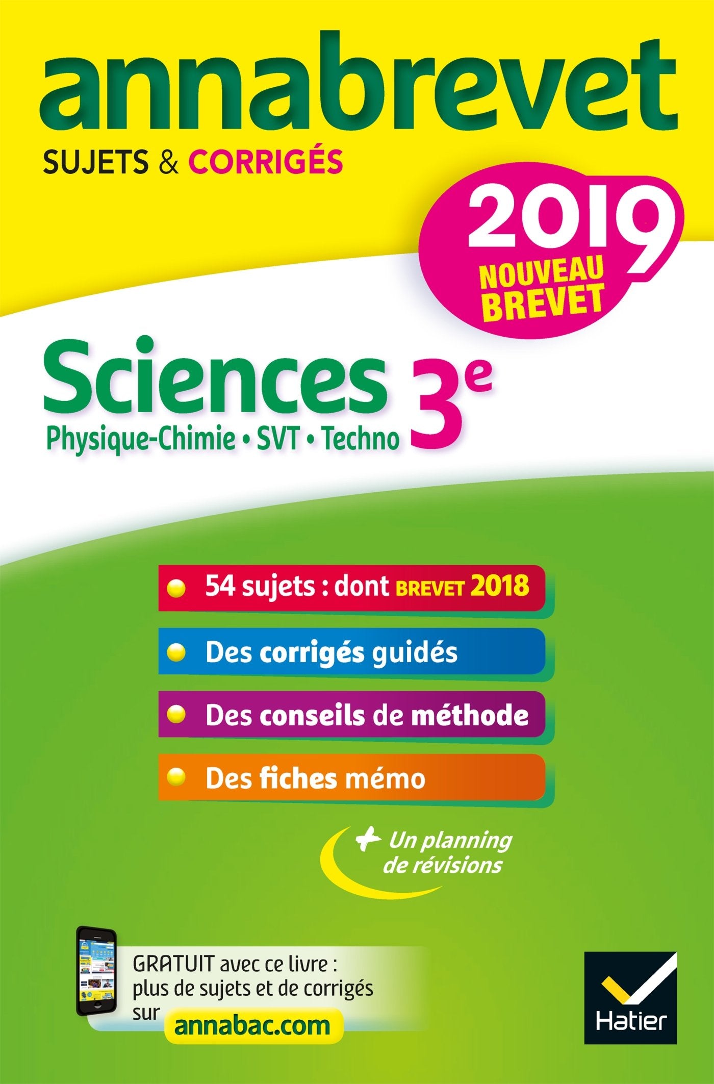 Sciences : Physique-chimie, SVT, Technologie 3e: Sujets et corrigés book