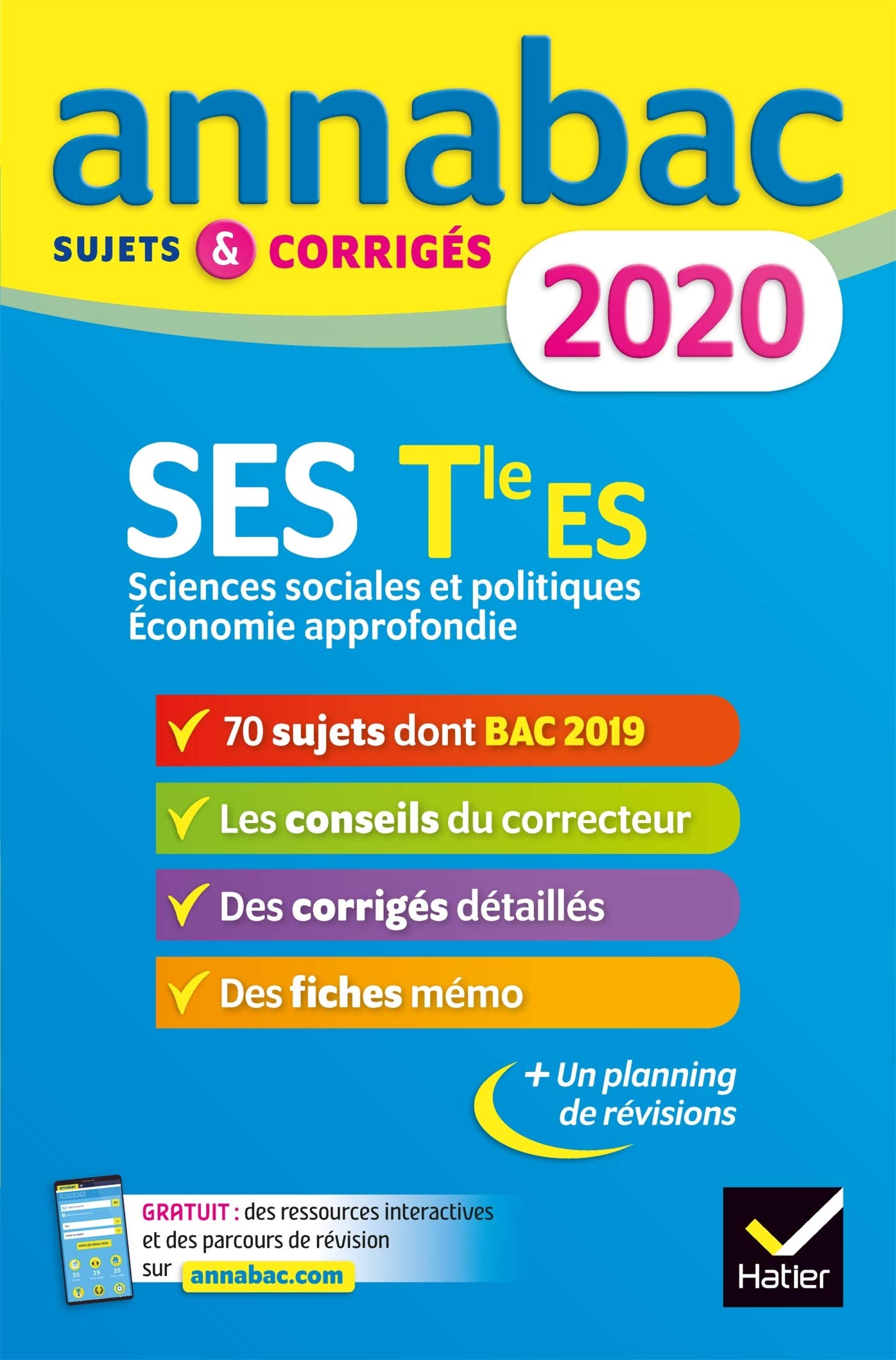 Annales Annabac 2020 SES Tle ES Spécifique & spécialités: sujets et corrigés du bac Terminale ES book