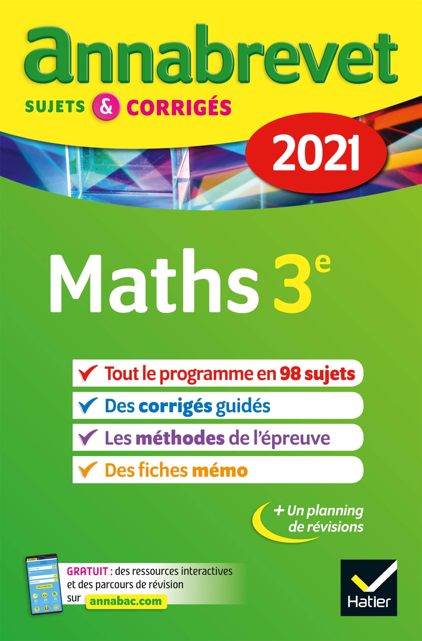 Annales du brevet Annabrevet 2021 Maths 3e: sujets, corrigés & conseils de méthode Professional & Reference Books