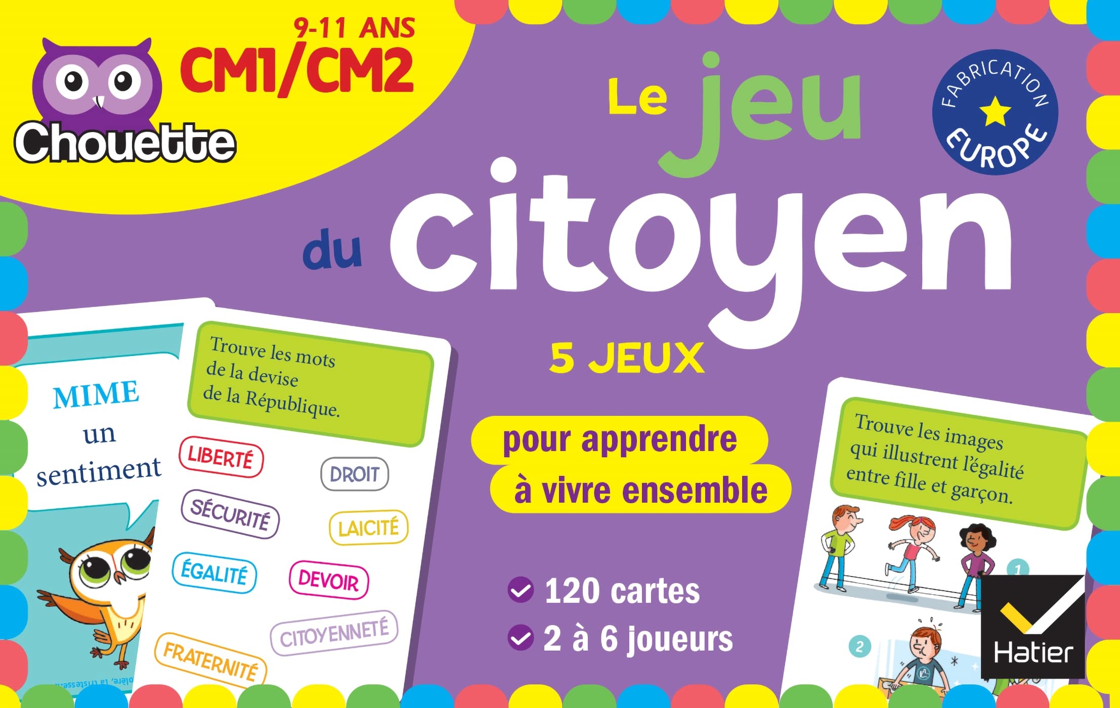 Chouette - Le jeu du citoyen CM1-CM2: 5 jeux pour apprendre à vivre ensemble, 120 cartes Non-fiction