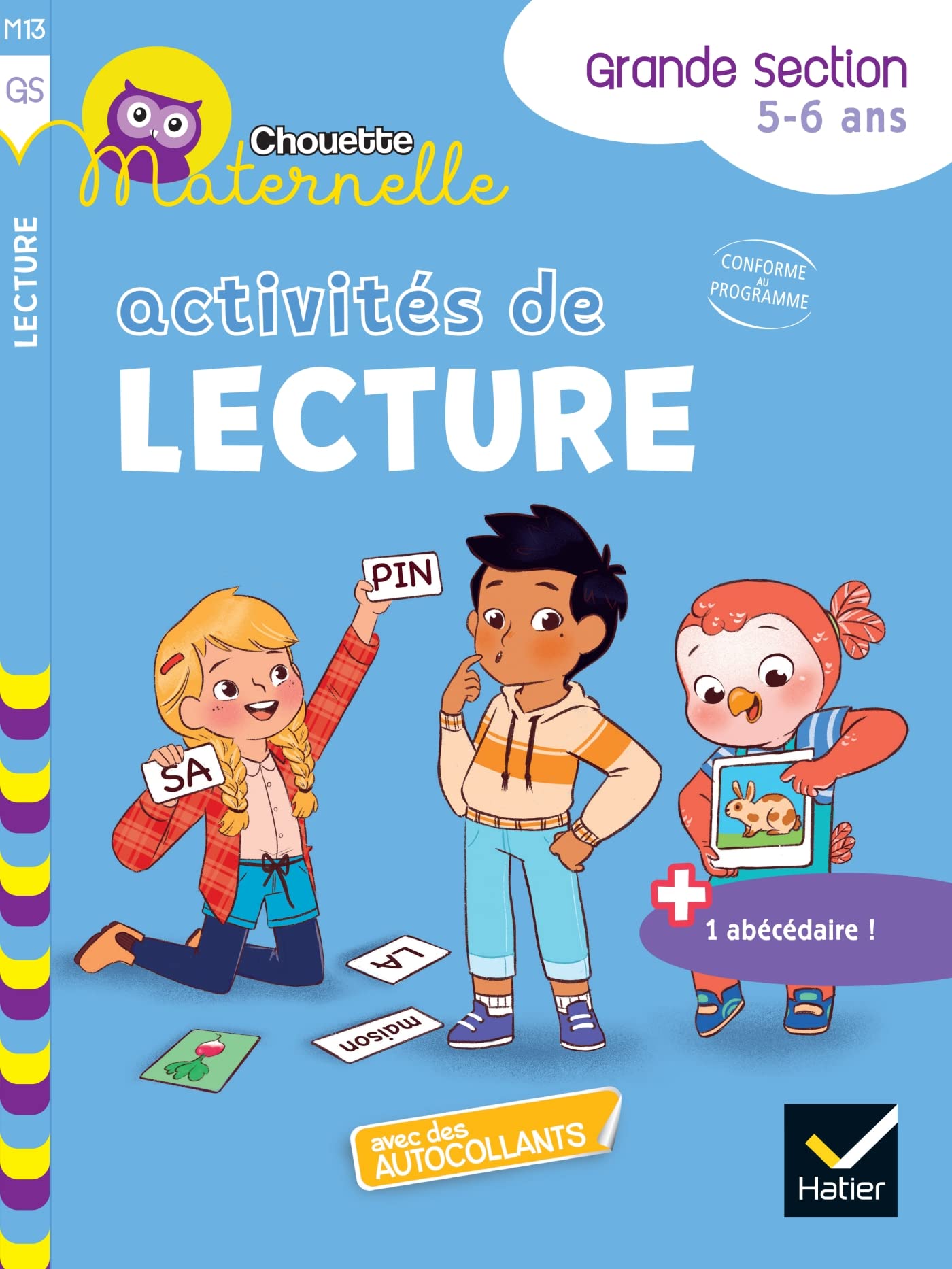 Chouette maternelle Activités de lecture Grande Section: Avec des autocollants + 1 abécédaire Non-fiction