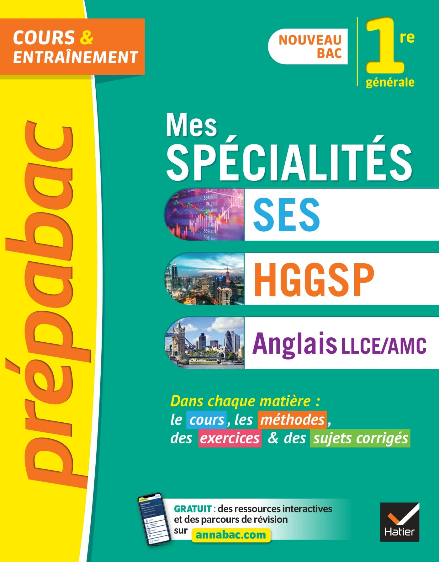 Prépabac Mes spécialités SES, HGGSP, Anglais LLCE/ AMC 1re générale: tout-en-un nouveau programme de Première Professional & Reference Books