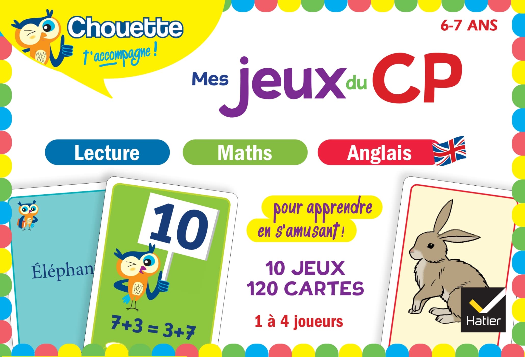 Chouette - Mes jeux du CP en lecture, maths, anglais: 10 jeux éducatifs - 120 cartes book