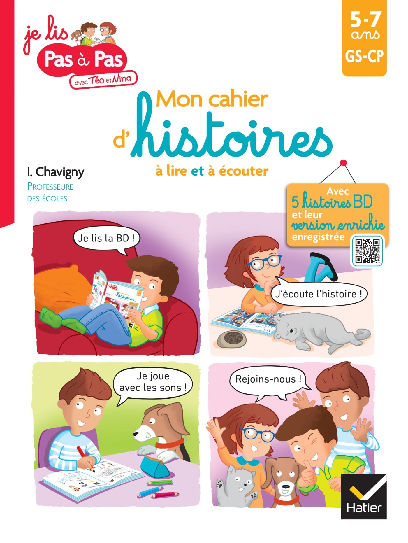 Mon cahier de lecture Téo et Nina avec histoires audio associées GS-CP: Je lis pas à pas book