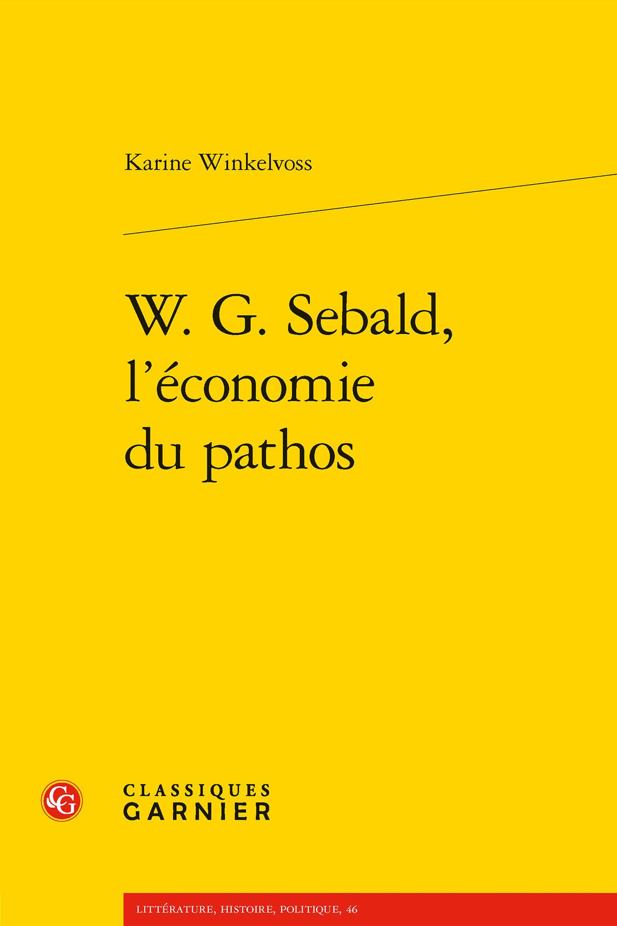 W. G. Sebald, l'économie du pathos book