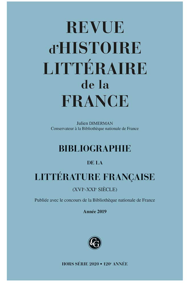 Bibliographie de la littérature française (2020) (2020, Année 2019) book