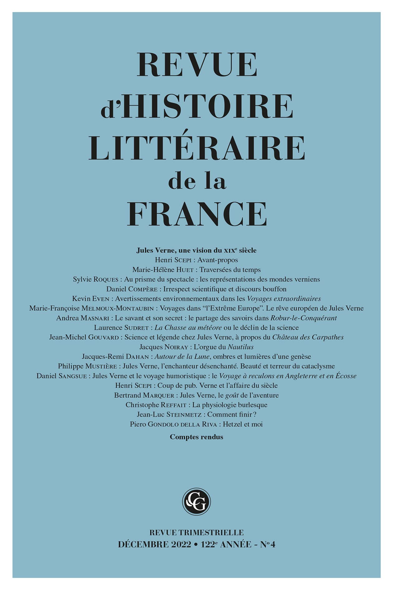 Revue d'Histoire littéraire de la France (4 - 2022, 122e année, n° 4) book