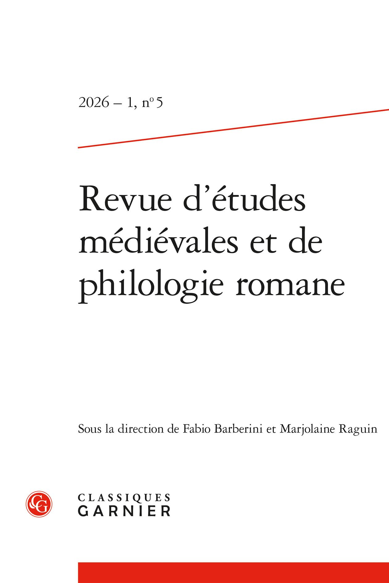 Revue d'études médiévales et de philologie romane (2026) (2026 - 1, n° 5) book