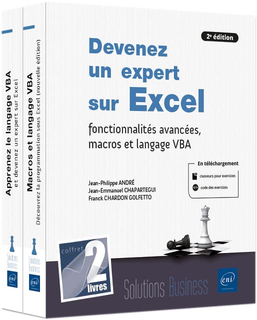 Devenez un expert sur Excel : fonctionnalités avancées, macros et langage VBA: Pack en 2 volumes : Macros et langage VBA ; Découvrez la programmation ... le langage VBA et devenez un expert sur Excel book
