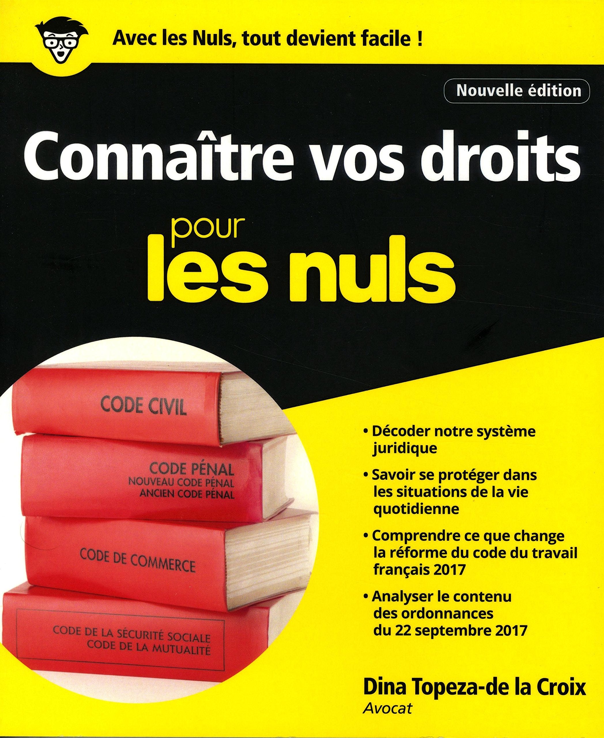 Connaître vos droits pour les Nuls grand format book
