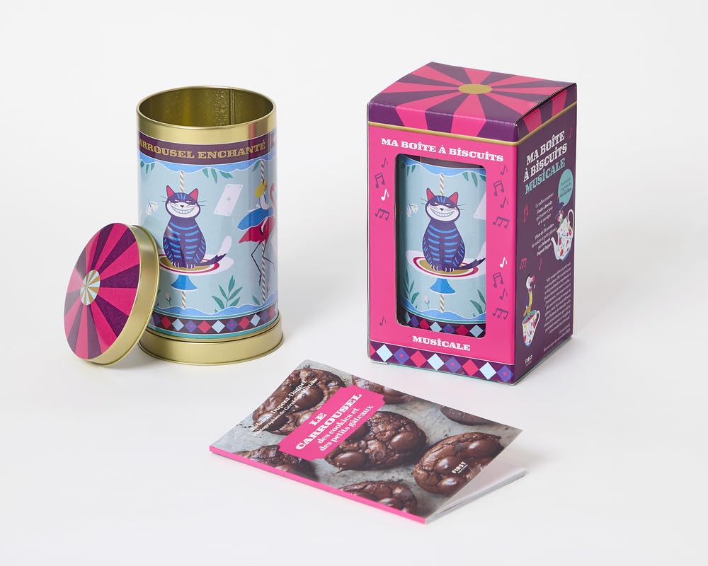 Coffret Ma boîte à biscuits musicale -: 1 boîte métal qui joue de la musique et tourne - 1 livre de 72 pages de cookies et petits gâteaux book