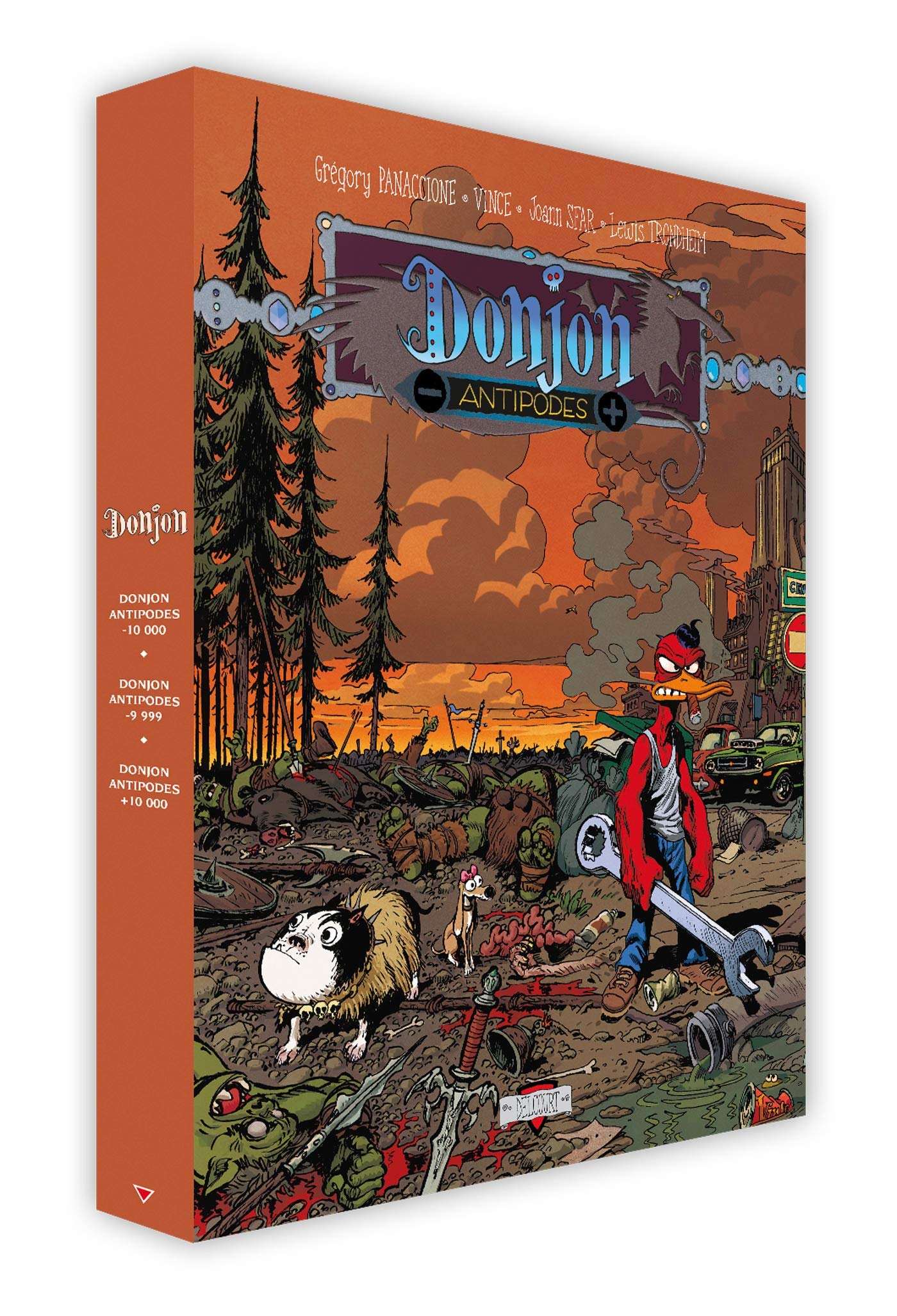 Donjon Antipodes - 9 999 - Fourreau +10000 ; -10000: Tome - 10 000, L'Armée du Crâne ; Tome - 9 999, L'Inquisiteur Mégalomane ; Tome + 10 000, Rubéus Khan Manga
