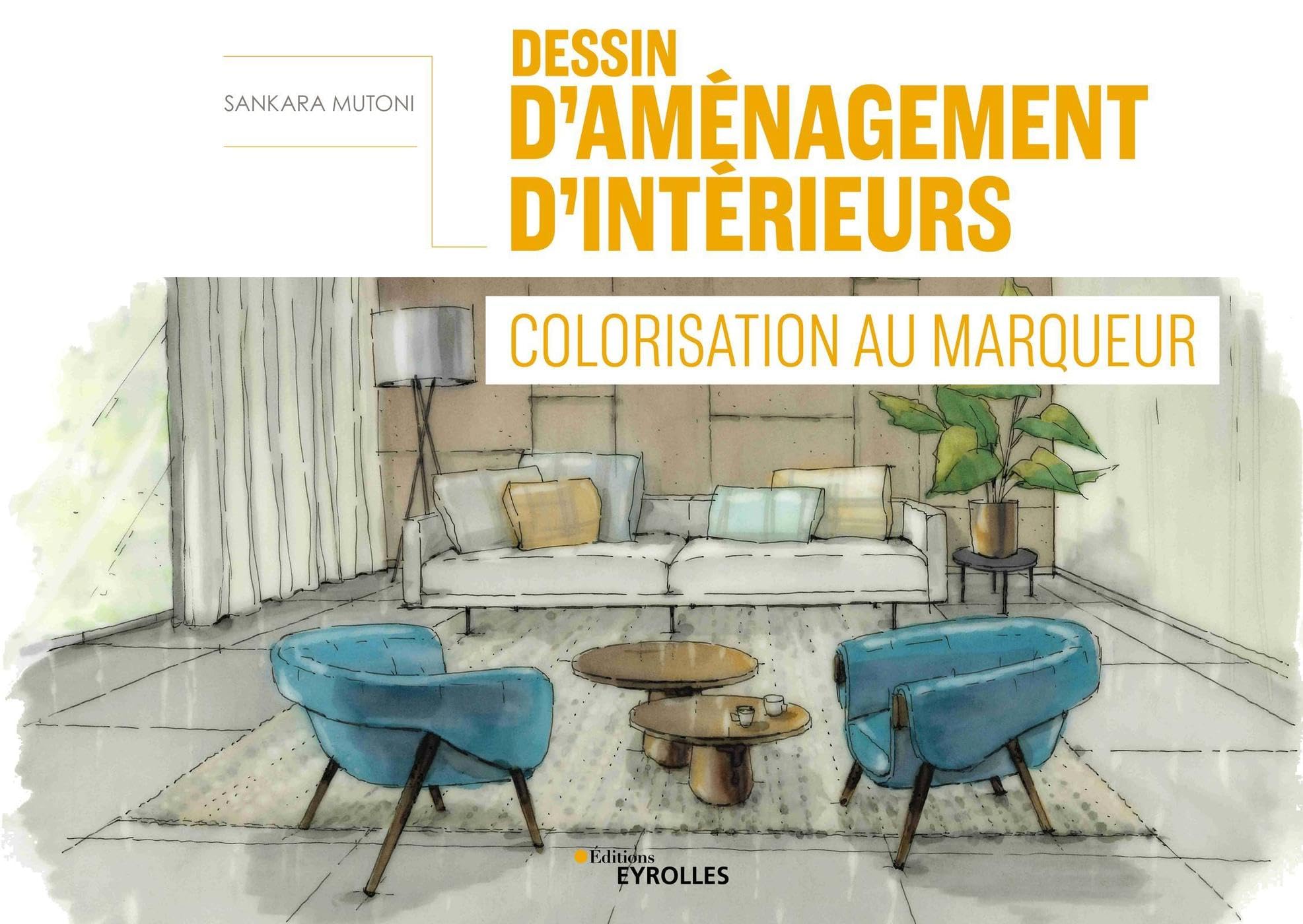 Dessin d'aménagement d'intérieurs - Colorisation au marqueur book