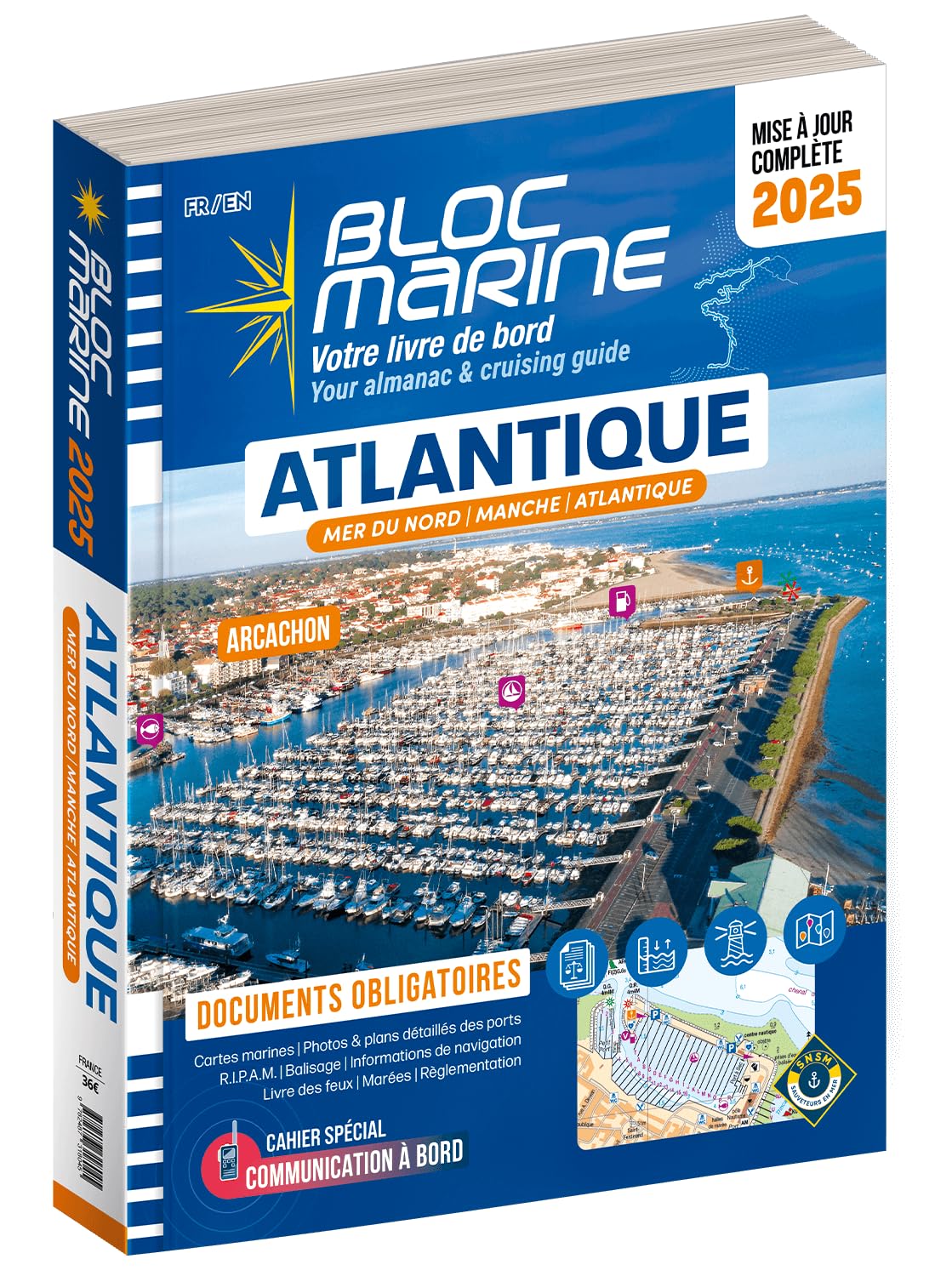 Bloc Marine 2025 - Manche Atlantique, Guide nautique du plaisancier, cartographie marine et plans des ports book