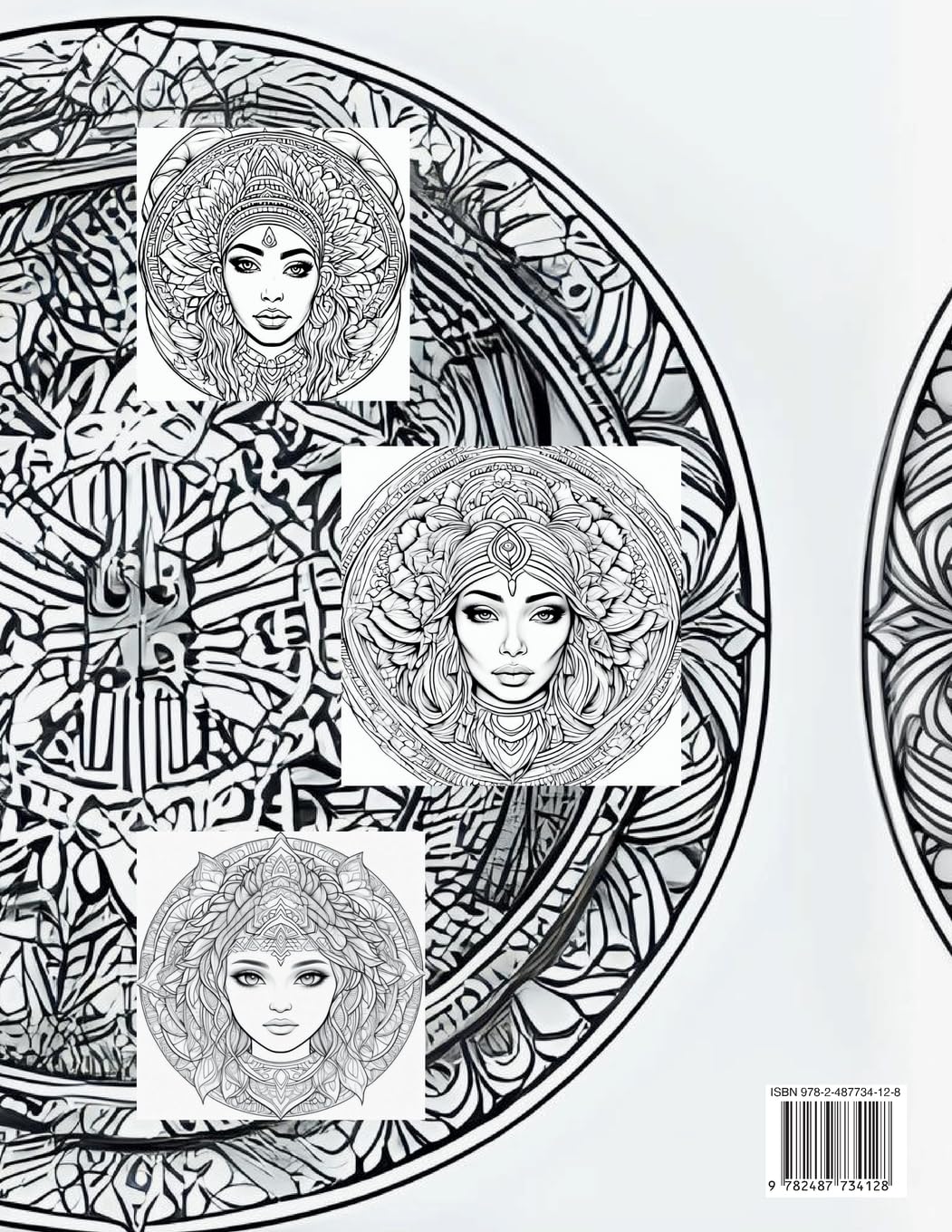 Mandalas Girls Faces .Coloring Pages for Adults Leisure & Fun