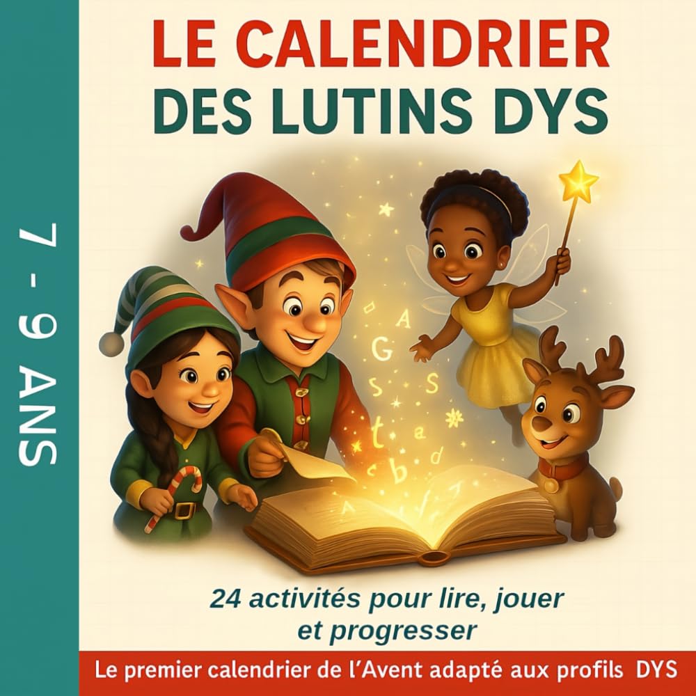 Le calendrier des lutins DYS: Calendrier de l’Avent ludique - Énigmes et jeux de Noël pour enfants DYS (dyslexie) book