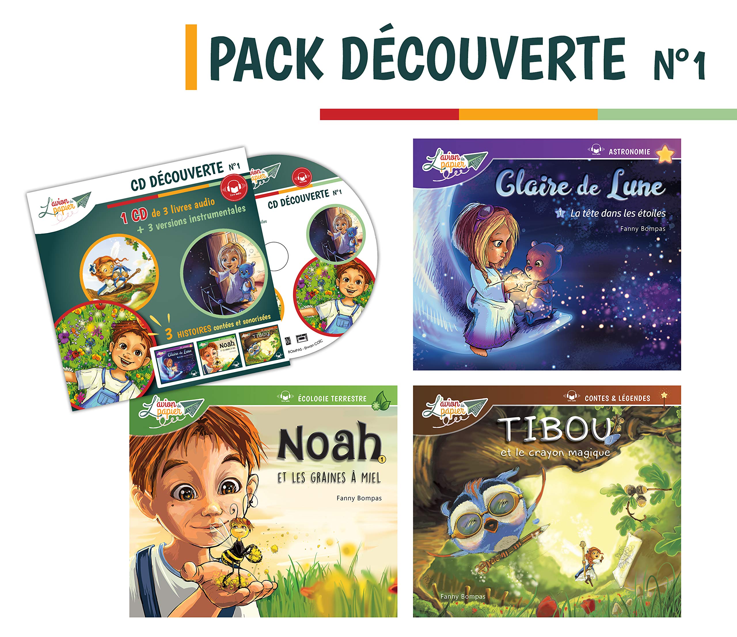 Pack découverte- 3 livres de 28 pages + 1 CD de plus de 60 min avec les 3 livres audio et les 3 versions musicales Books
