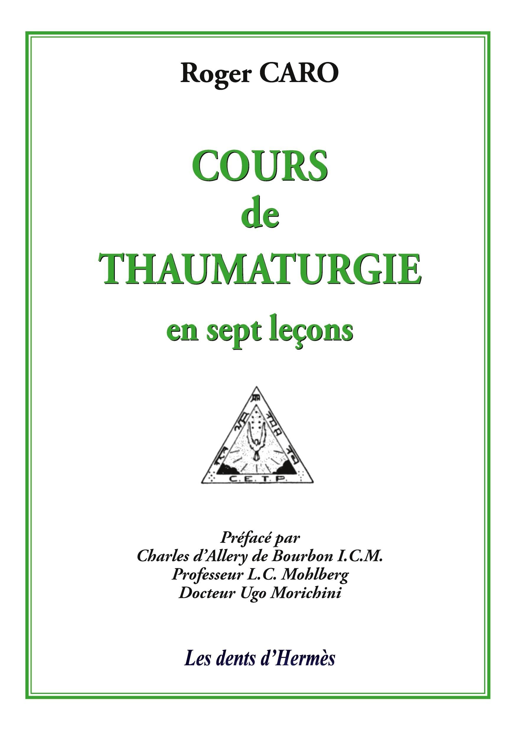 Cours de thaumaturgie en sept leçons Philosophy