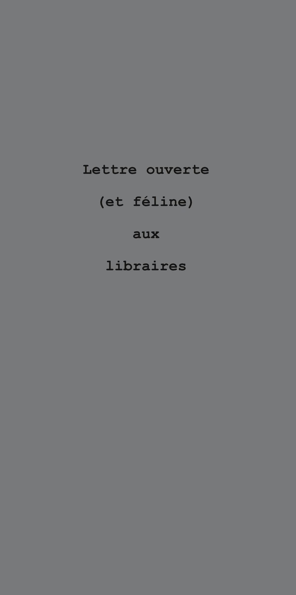 Lettre ouverte (et féline) aux libraires book