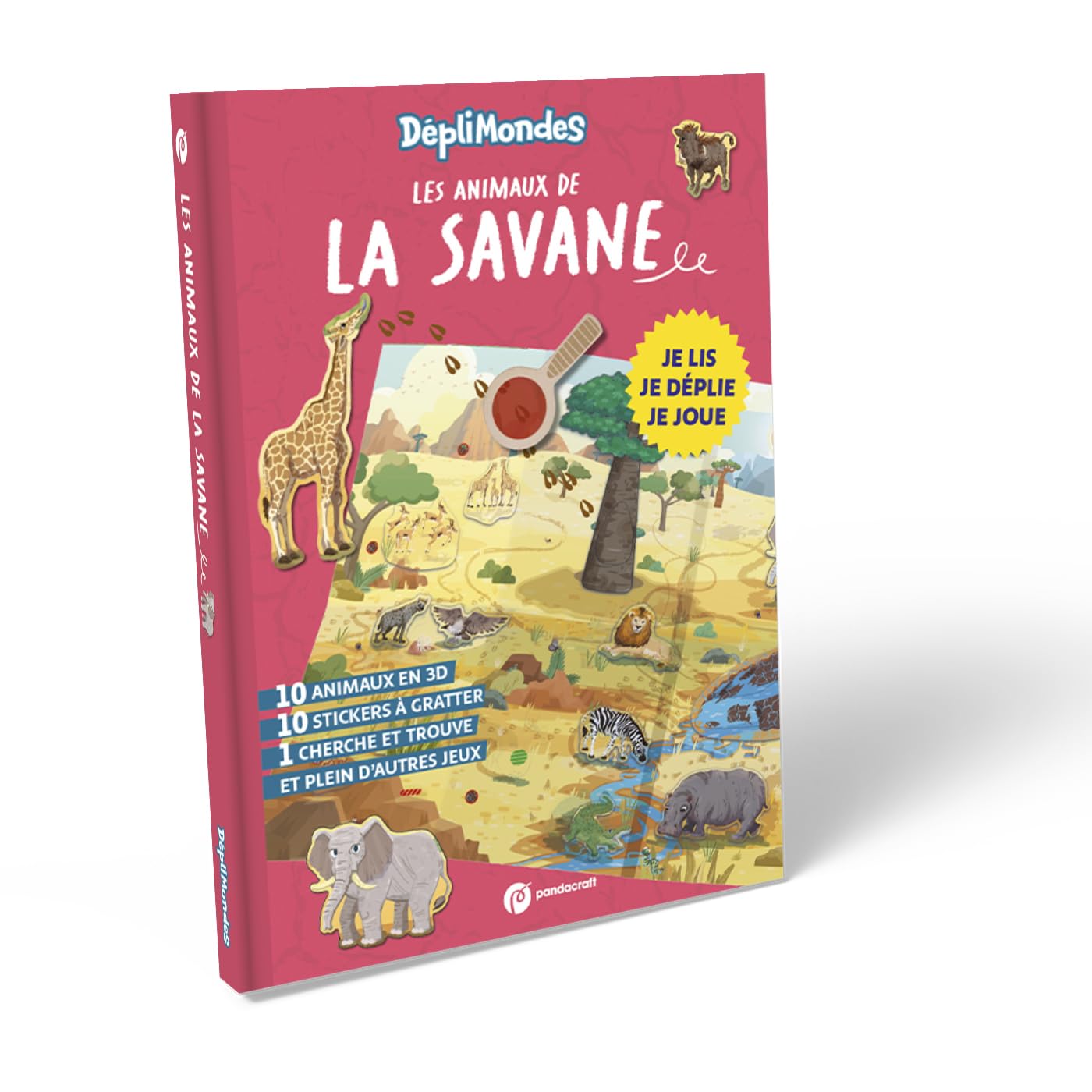 Les animaux de la savane - DépliMondes 4 ans +: Lis, déplie, joue et rencontre les animaux de la savane avec ton livre-jeu devenu imagier géant ! book