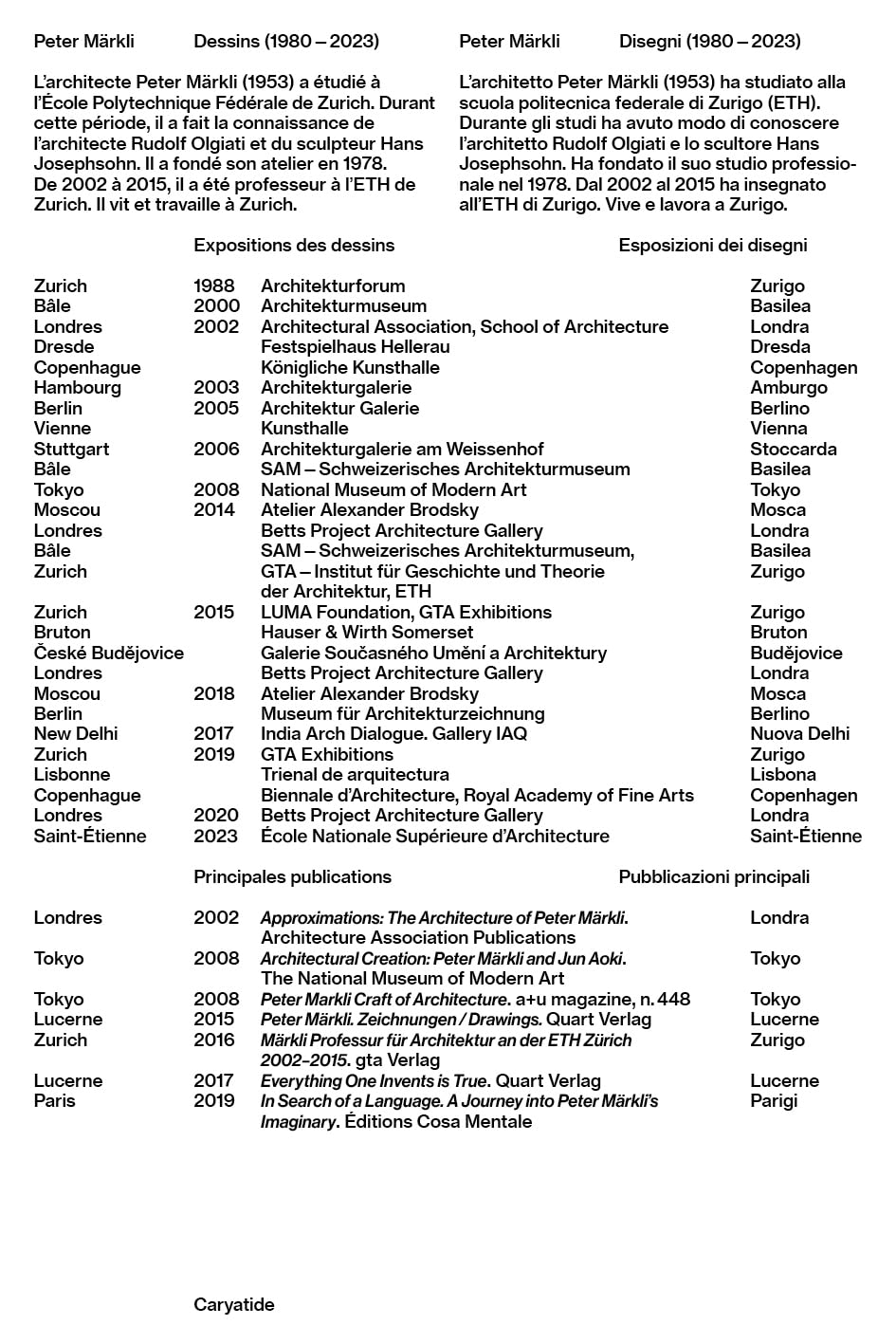 Peter Märkli: Dessins (1980-2023) book