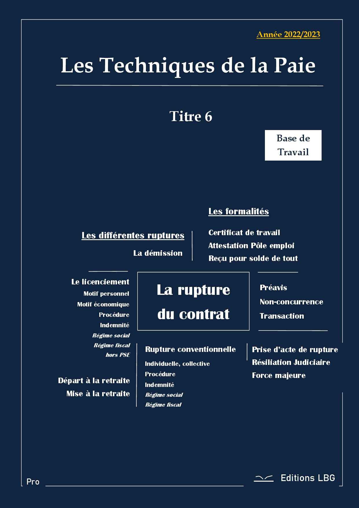 Les Techniques de la Paie - Titre 6 - La rupture du contrat - Base de Travail - 2022/2023 book