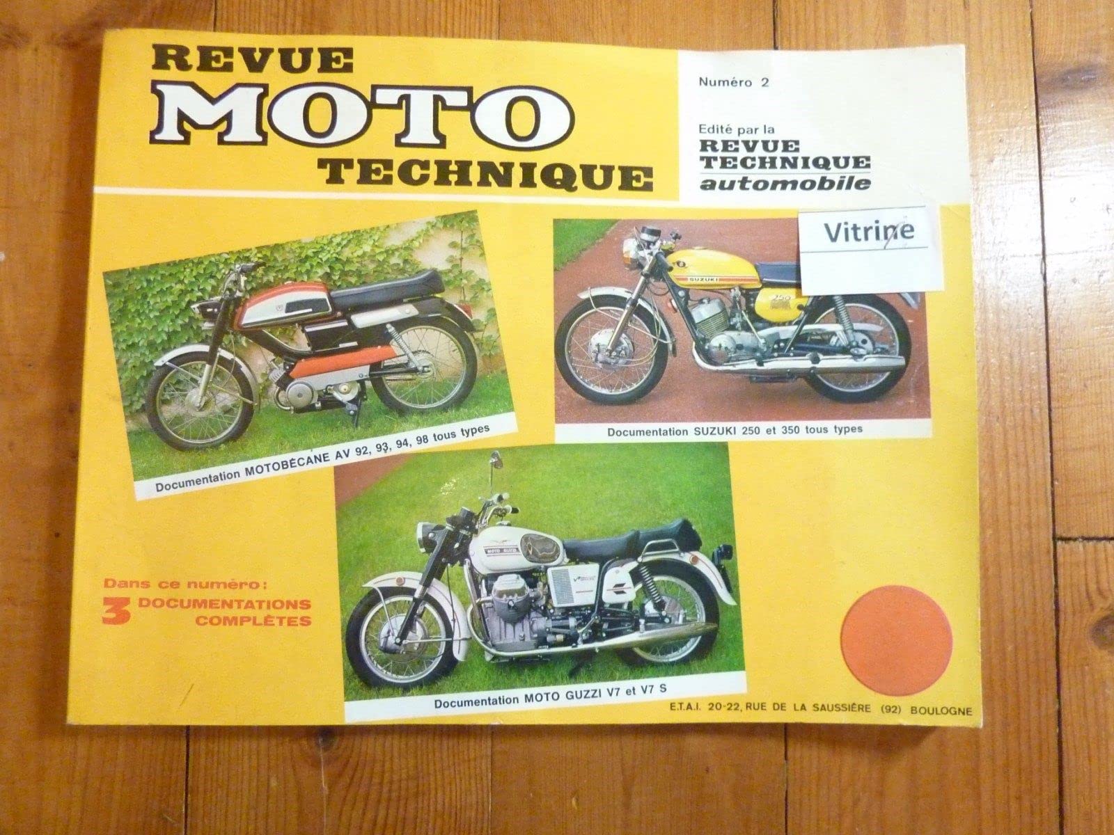 Rmt- Revues Techniques Moto - Av 250 350 V7 Revue Technique moto Guzzi Motobecane Suzuki Etat - Bon Etat Occasion book