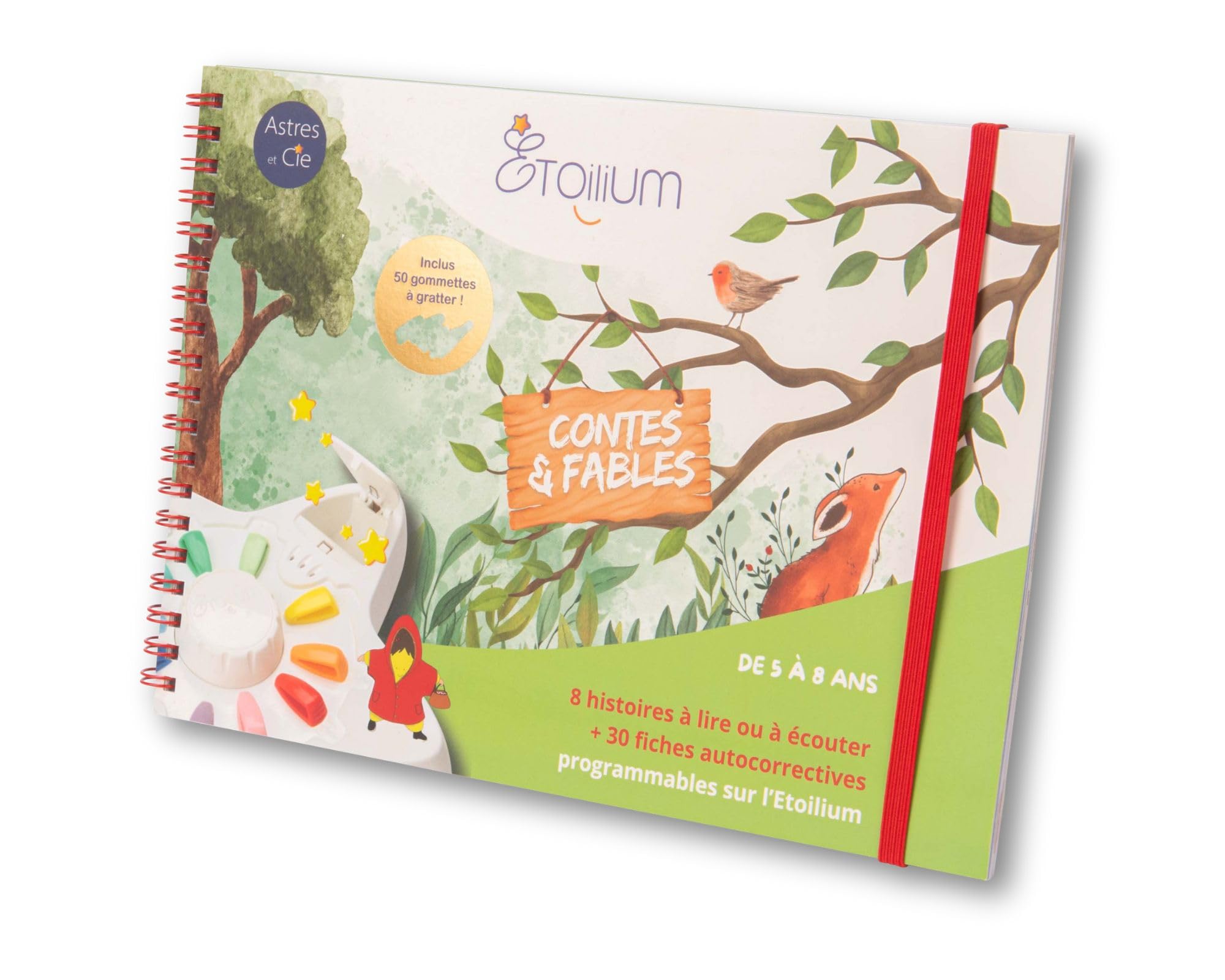 LIVRET ETOILIUM - Contes et fable - 8 histoires à lire et à écouter + 30 fiches autocorrectives programmables sur l’ETOILIUM, 5-8 ans, 1 à 2 Joueurs, Jeu éducatif book