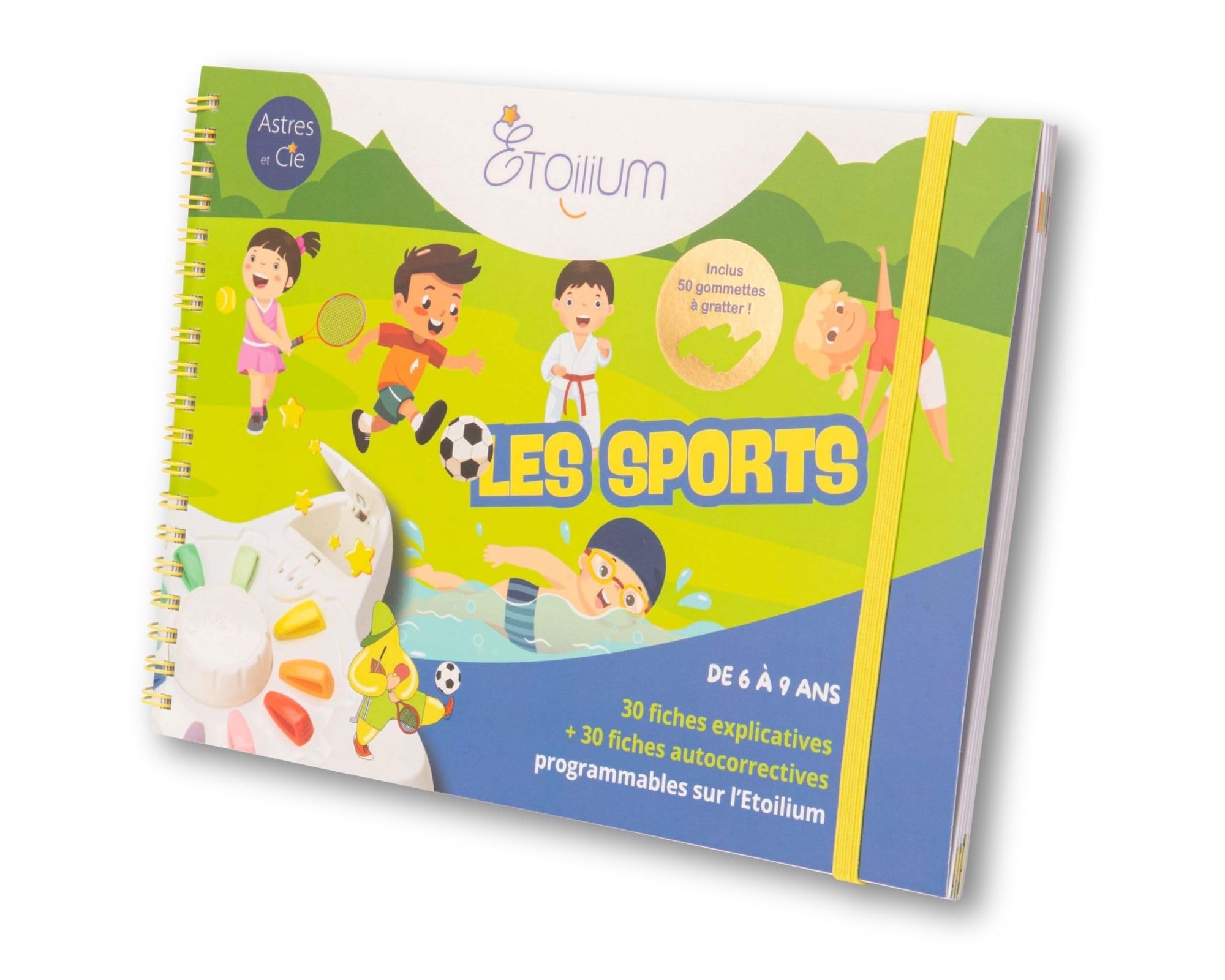 LIVRET ETOILIUM - Les sports - 30 fiches explicatives + 30 fiches autocorrectives programmables sur l’ETOILIUM, 6-9 ans, 1 à 2 Joueurs, Jeu éducatif book