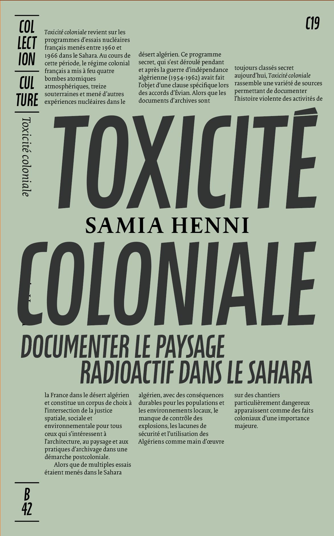 Toxicité coloniale: Documenter le paysage radioactif dans le Sahara book