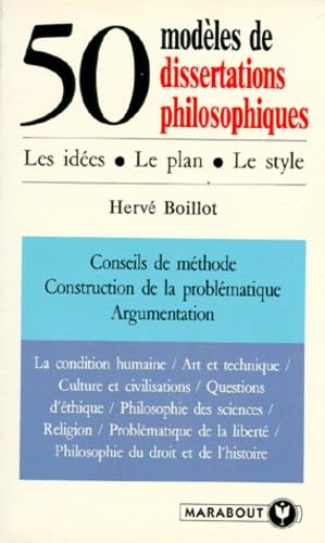 50 modèles de dissertations philosophiques Books