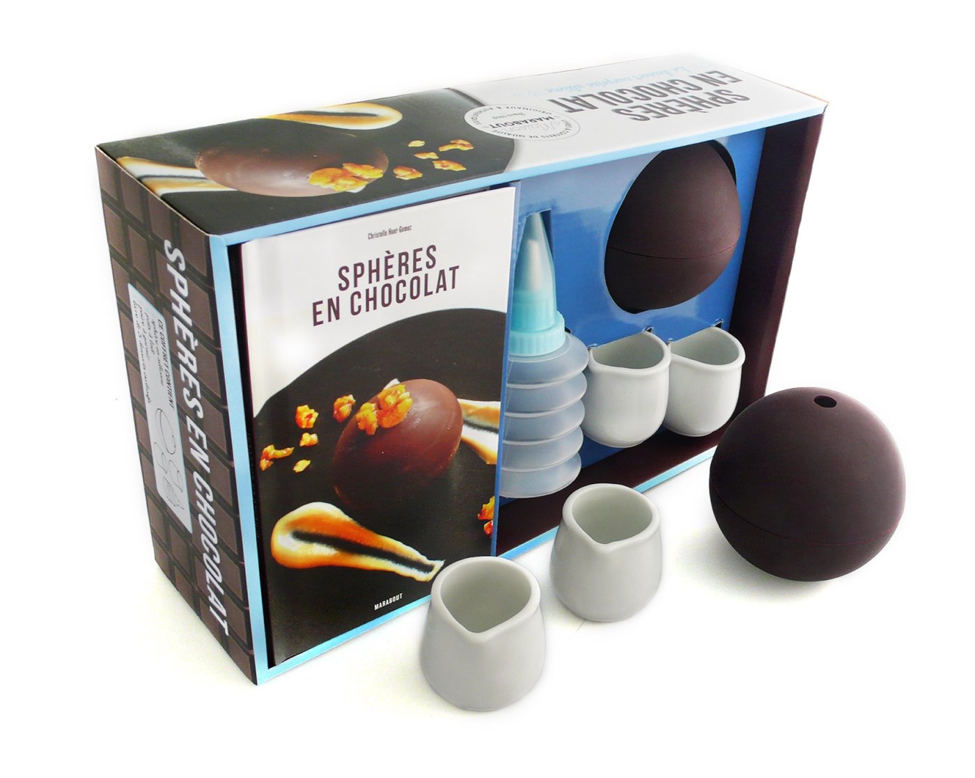 Sphères en chocolat: Avec 1 sphère en silicone, 2 pots à lait, 1 poire à garnir book