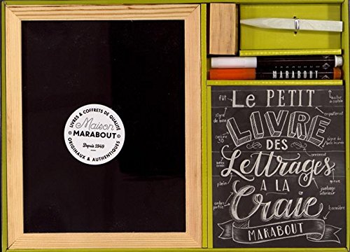 Coffret Lettrage à la craie: Contient : 1 livre, 1 ardoise, 1 bâton de craie, 2 feutres craies, 1 éponge Books