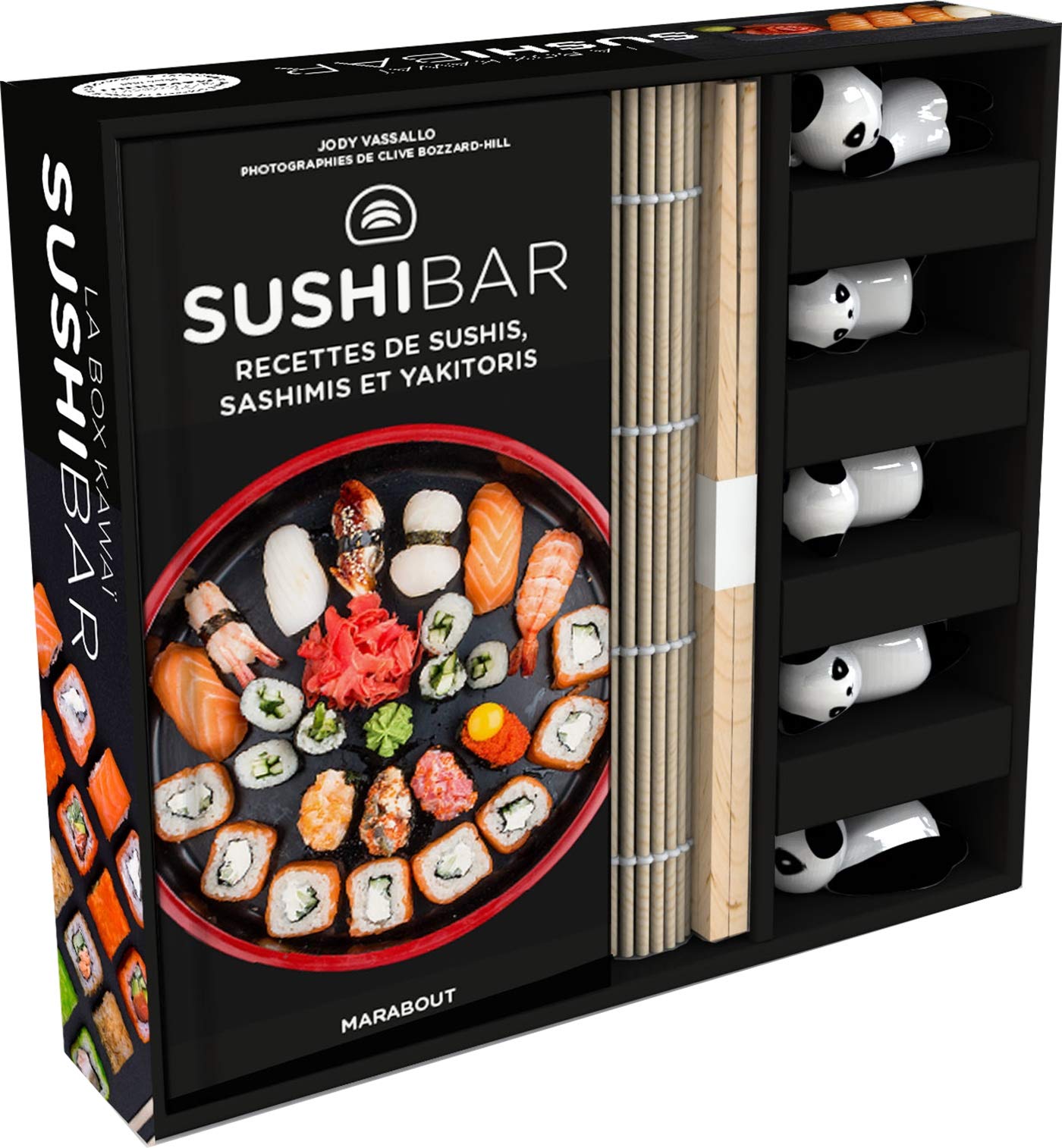 Coffret La box Kawai Sushibar: Avec 5 paires de baguettes, 5 porte-baguettes, 1 natte en bambou Leisure, Home & Garden
