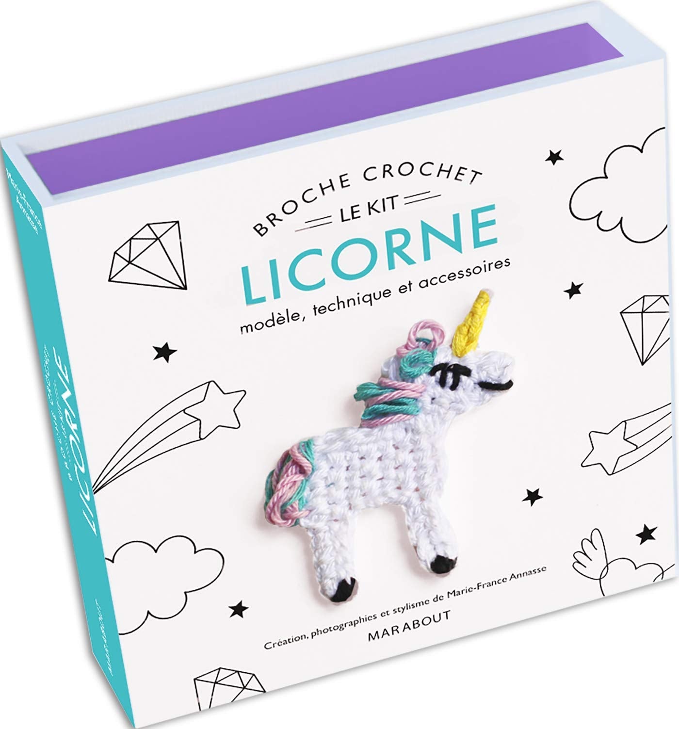 Kit broche tête de silhouette licorne book
