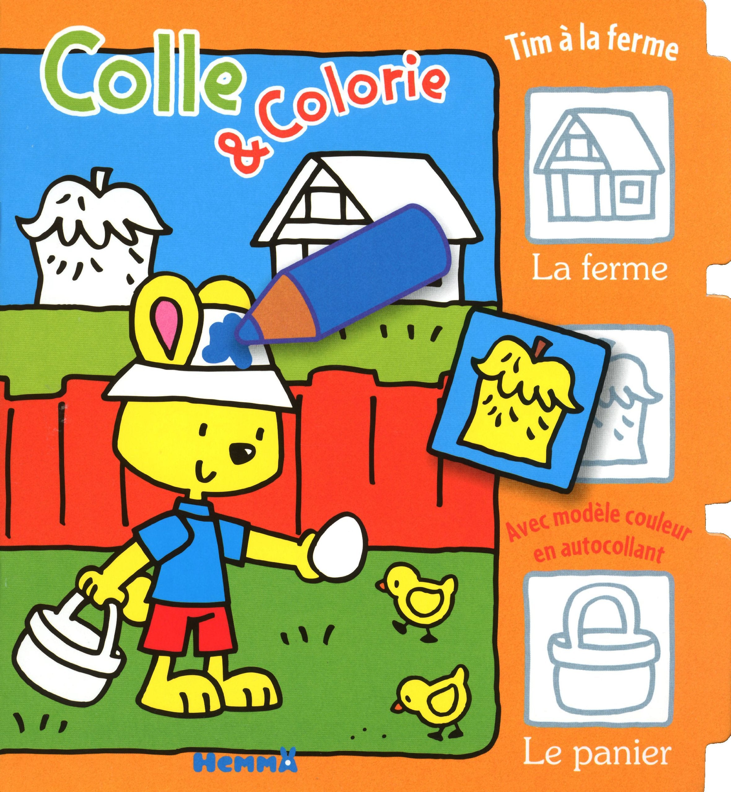 Tim a la ferme colle et colori Books