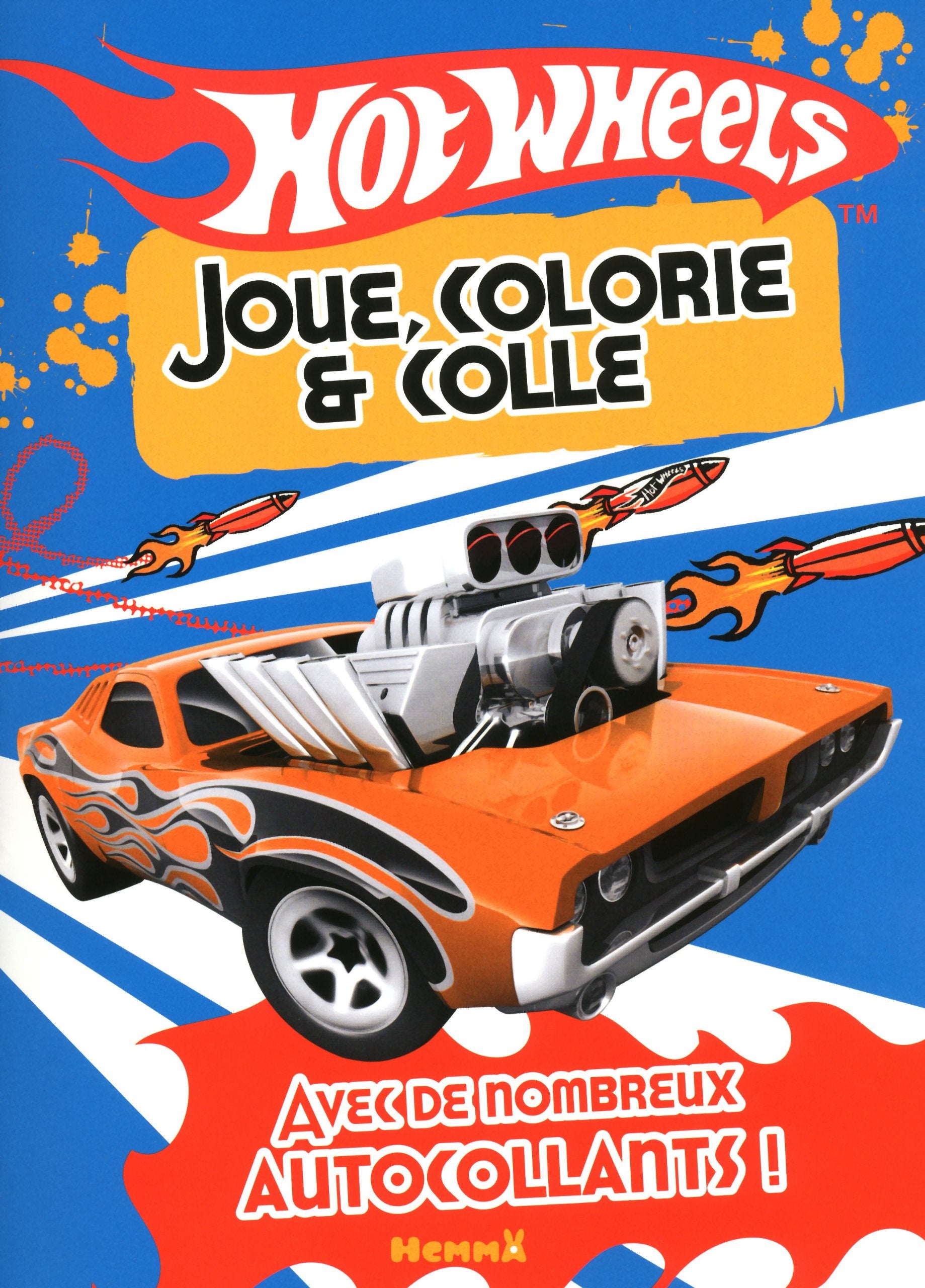 Joue colorie & colle hot wheel book