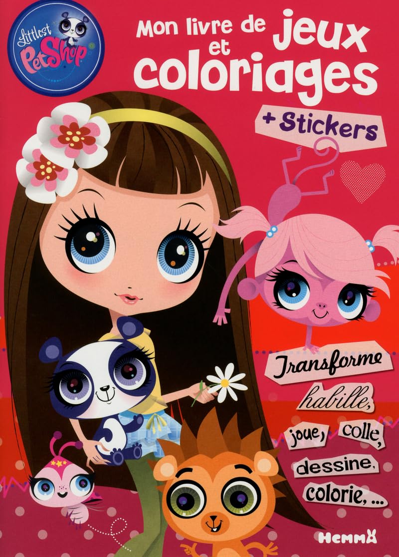 Mon livre de jeux et coloriages Littlest PetShop: Plus stickers Books