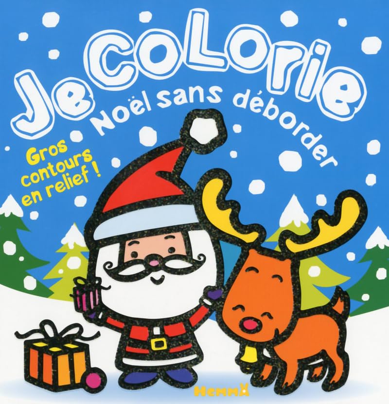 Je colorie Noël sans déborder (Père Noël + renne) book