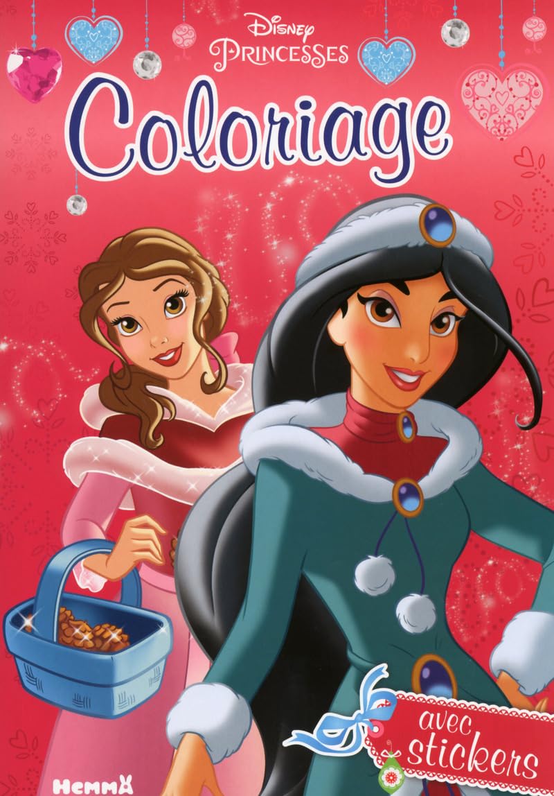 Disney Princesses Coloriage avec stickers (Noël Belle,Jasmine) Hobbies & Crafts