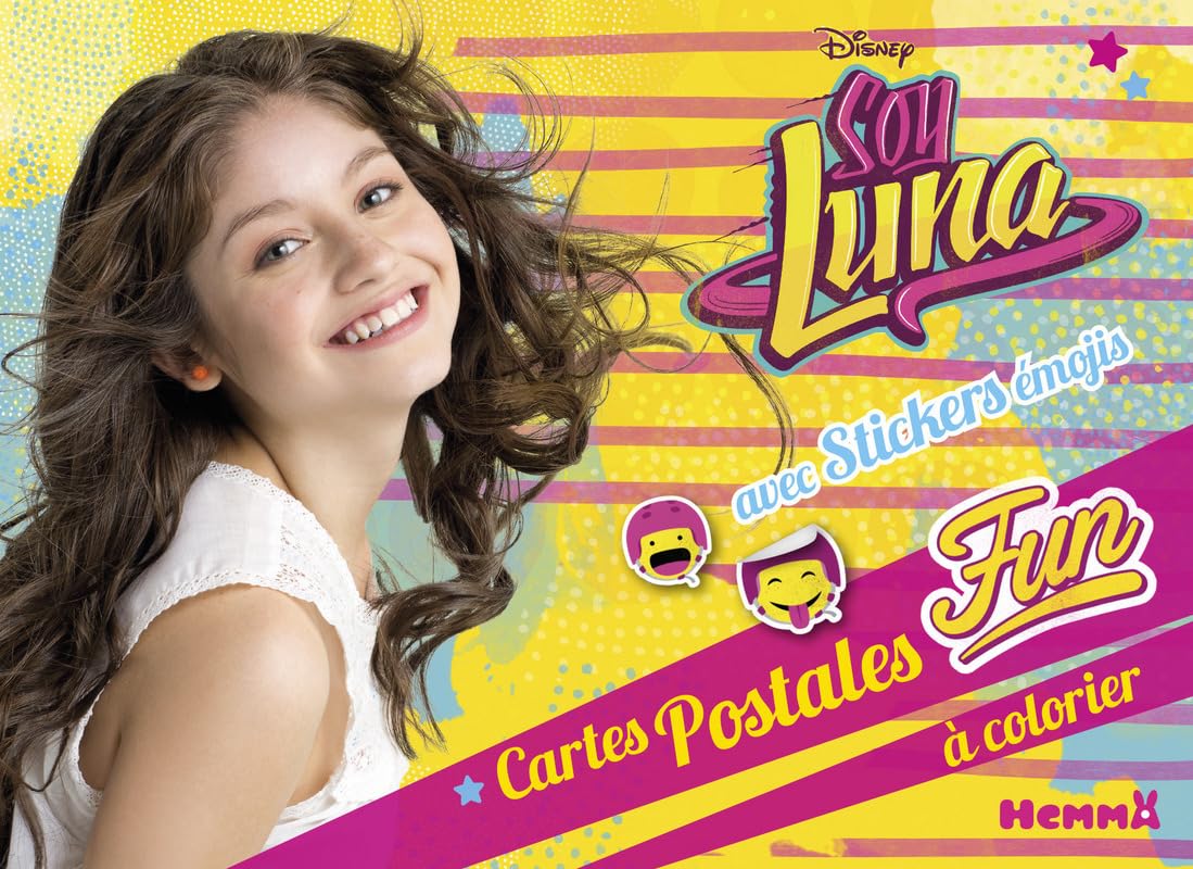 Disney Soy Luna - Cartes postales fun à colorier - avec stickers émojis book