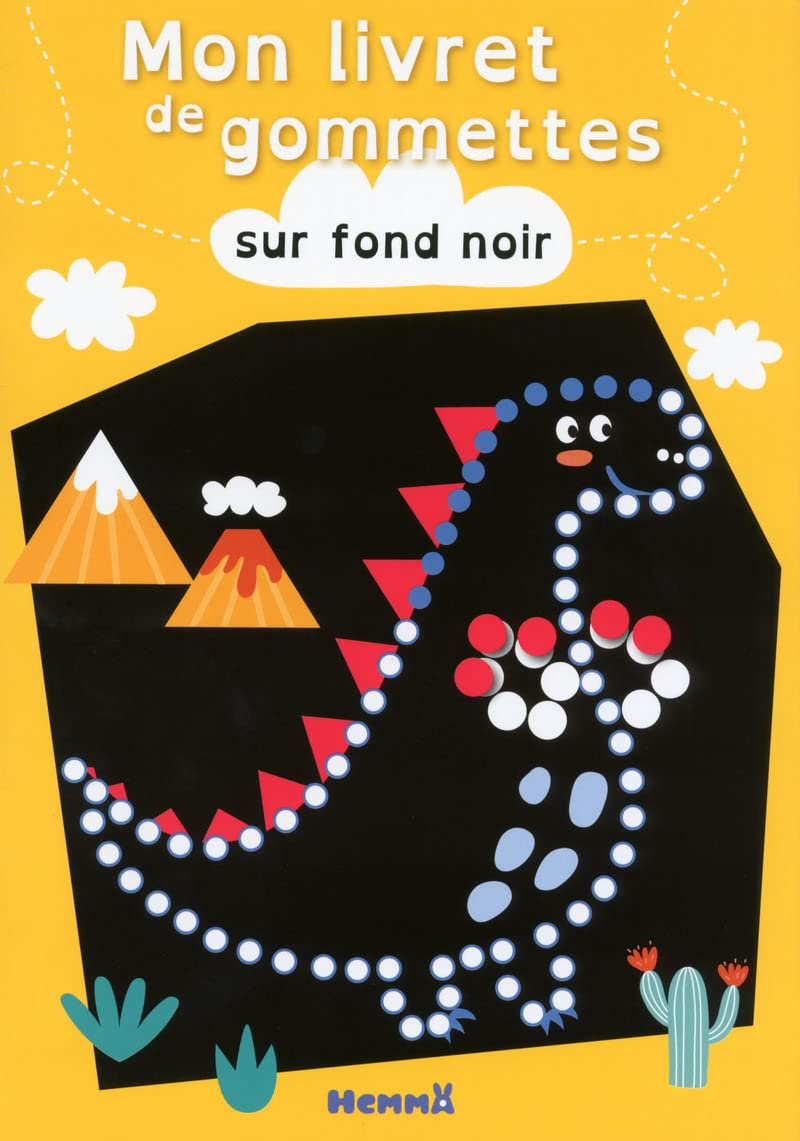 Mon livret de gommettes sur fond noir (Dinosaure) book