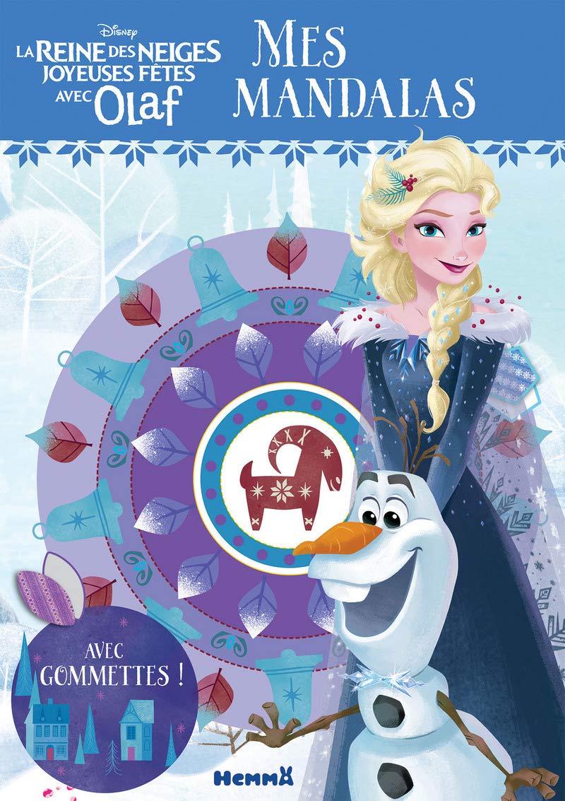 Disney La Reine des Neiges - Joyeuses Fêtes avec Olaf - Mes mandalas avec gommettes book