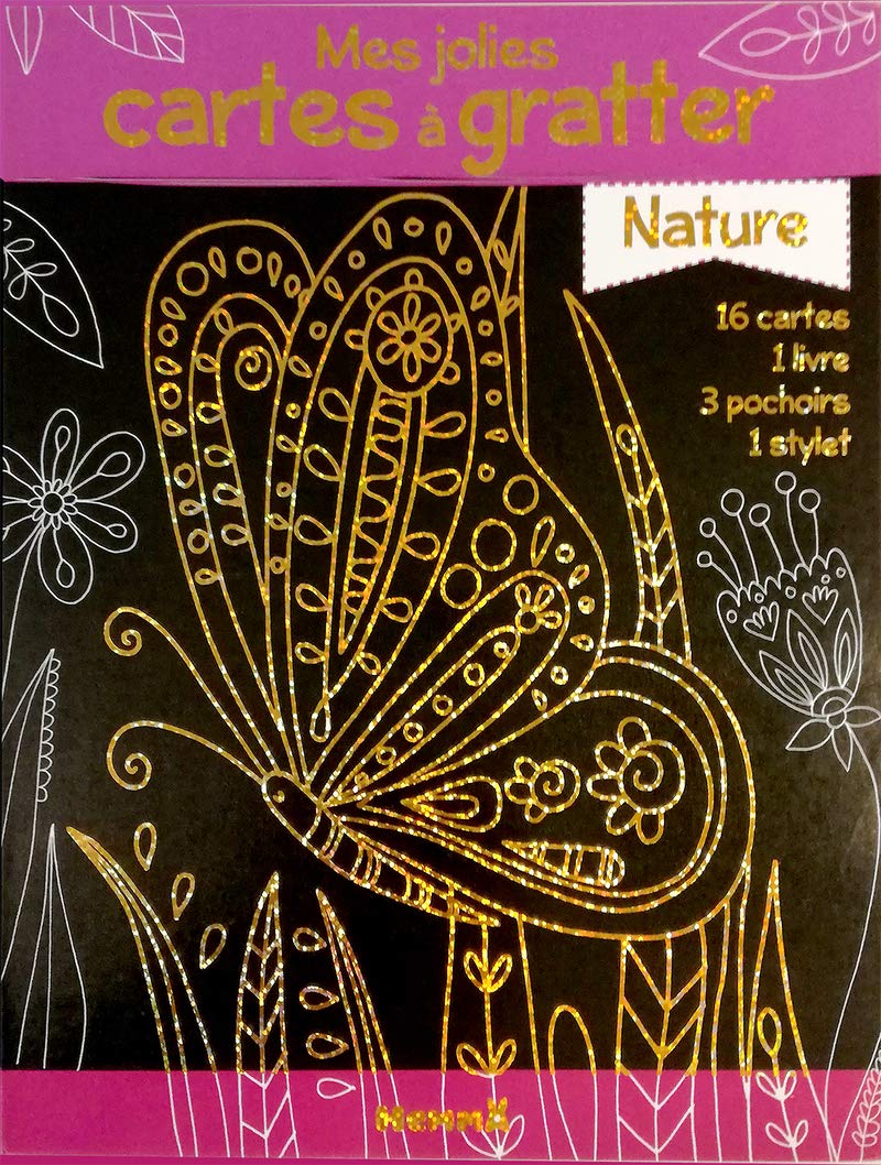 Mes jolies cartes à gratter Nature: Avec 16 cartes, 3 pochoirs et 1 stylet Non-fiction
